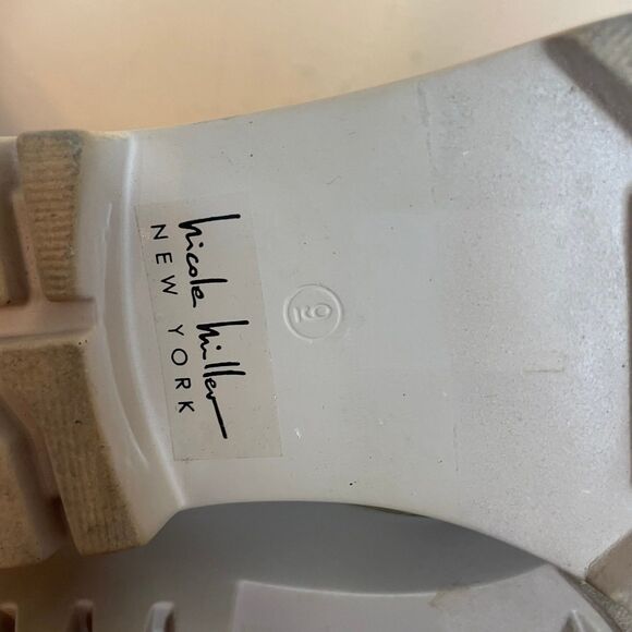 Size 9 Nicole Miller Womens grey Ankle Boots Mesh & Suede Upper Rubber Sole - Picture 8 of 8